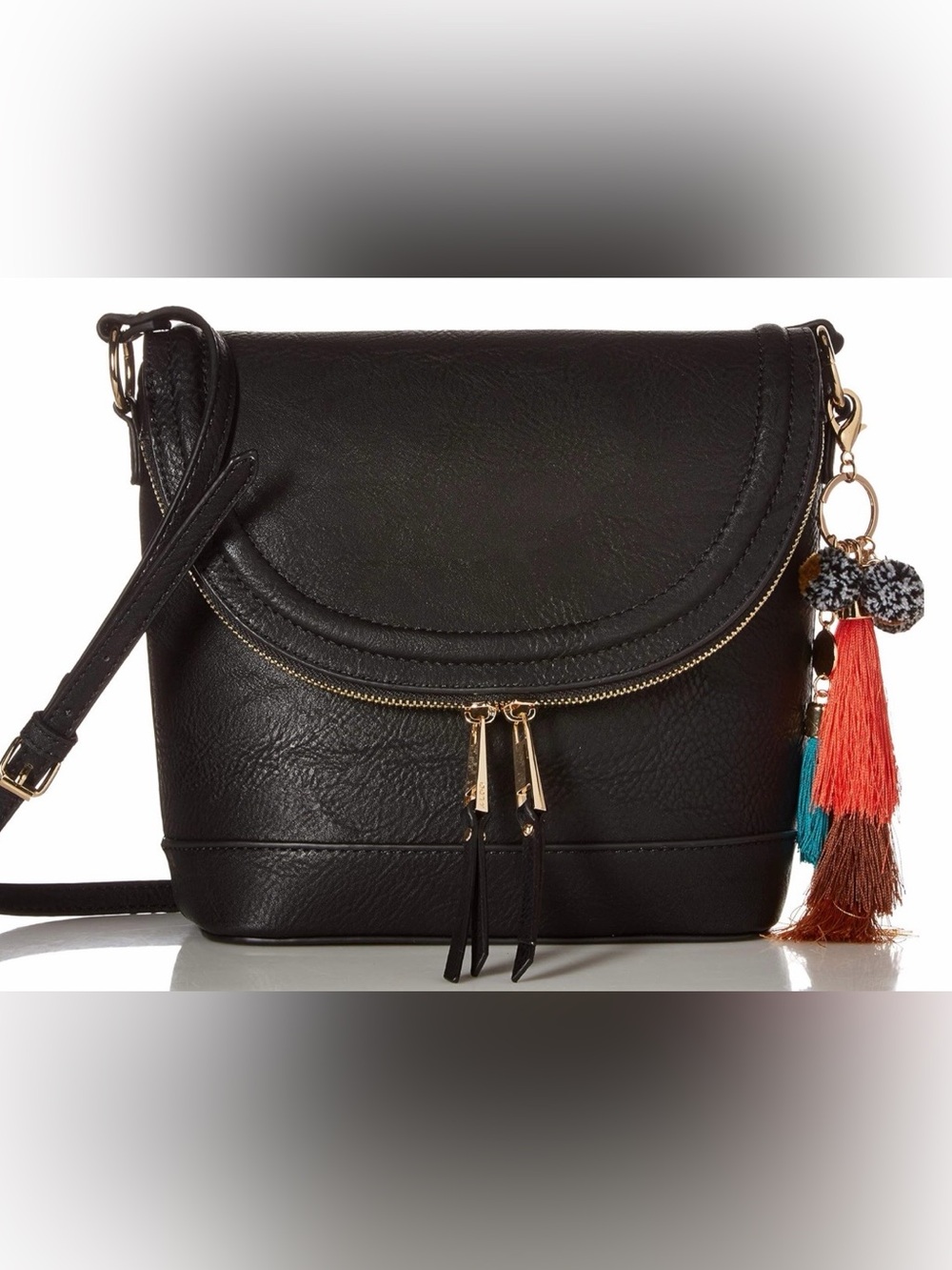 the classicAldo Derovina Crossbody Bag in black faux leather GUC +Aldo Charm - Picture 2 of 10